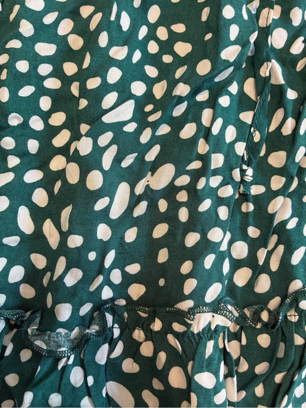 Alilly XL Green & White Ruffle Skirt Drawstring Waist